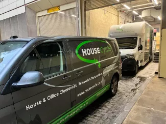 vans collecting commercial waste